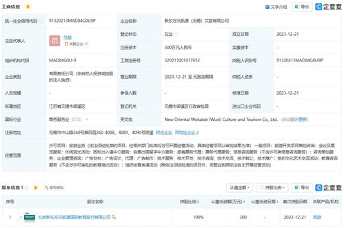 新東方文旅拓展長三角市場，在無錫與淮安成立新公司